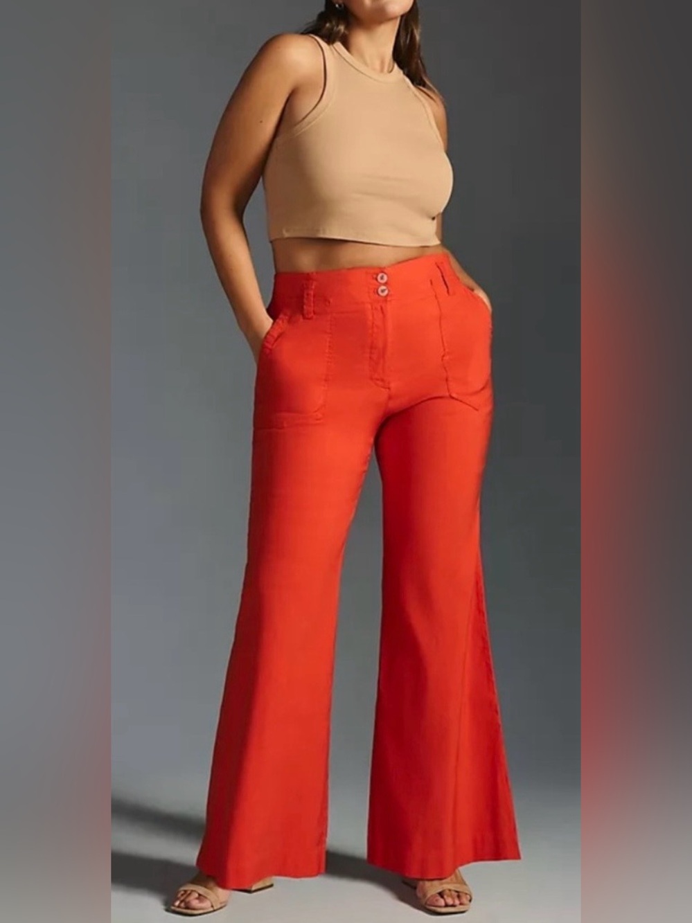 ANTHROPOLOGIE MAEVE THE NAOMI WIDE LEG PANT, SIZE 6.